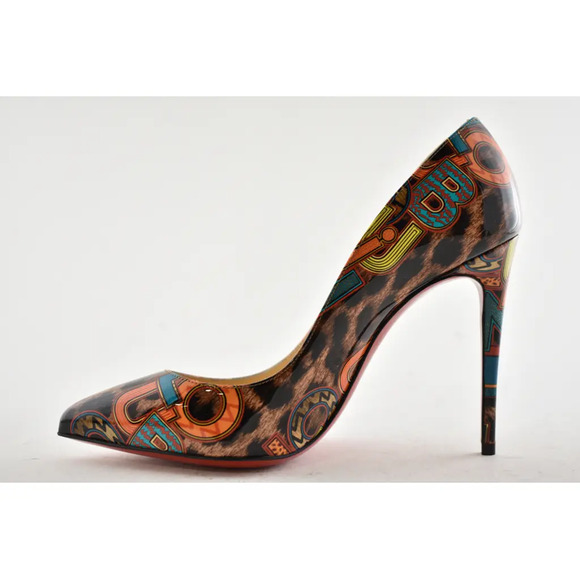 Christian Louboutin Pigalle Follies 100 Black Loubileo Leopard Heel Pump 35.5 - Picture 9 of 12